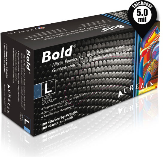 Image GANT NITRILE NOIR | BOLD 7399X | NITRILE GLOVE BLACK